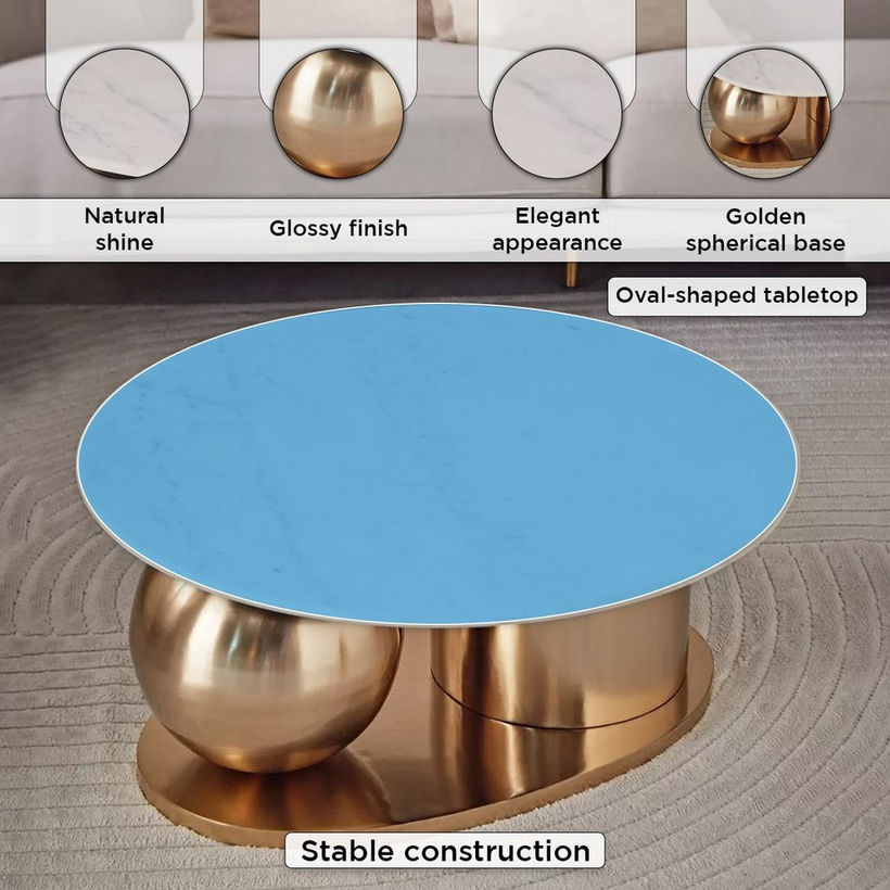 Cavon Gizza NXT Genuine Marble Top Coffee Table - Image 6