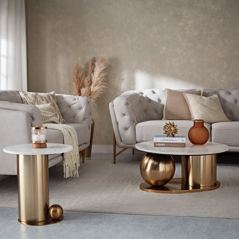 Cavon Gizza NXT Genuine Marble Top Coffee Table - Image 7