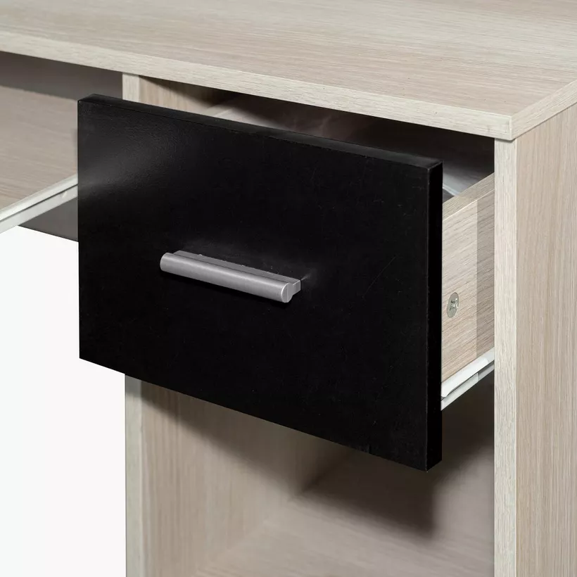 Movo Liya 1-Drawer Study Desk with Open Shelf and Keyboard Tray - Image 6