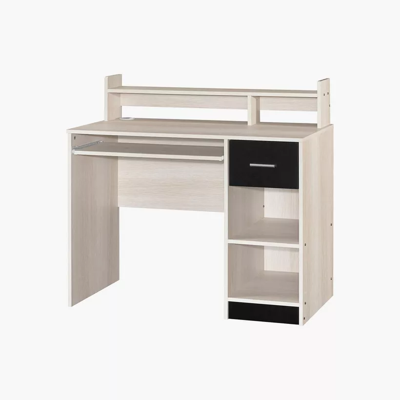 Movo Liya 1-Drawer Study Desk with Open Shelf and Keyboard Tray - Image 8
