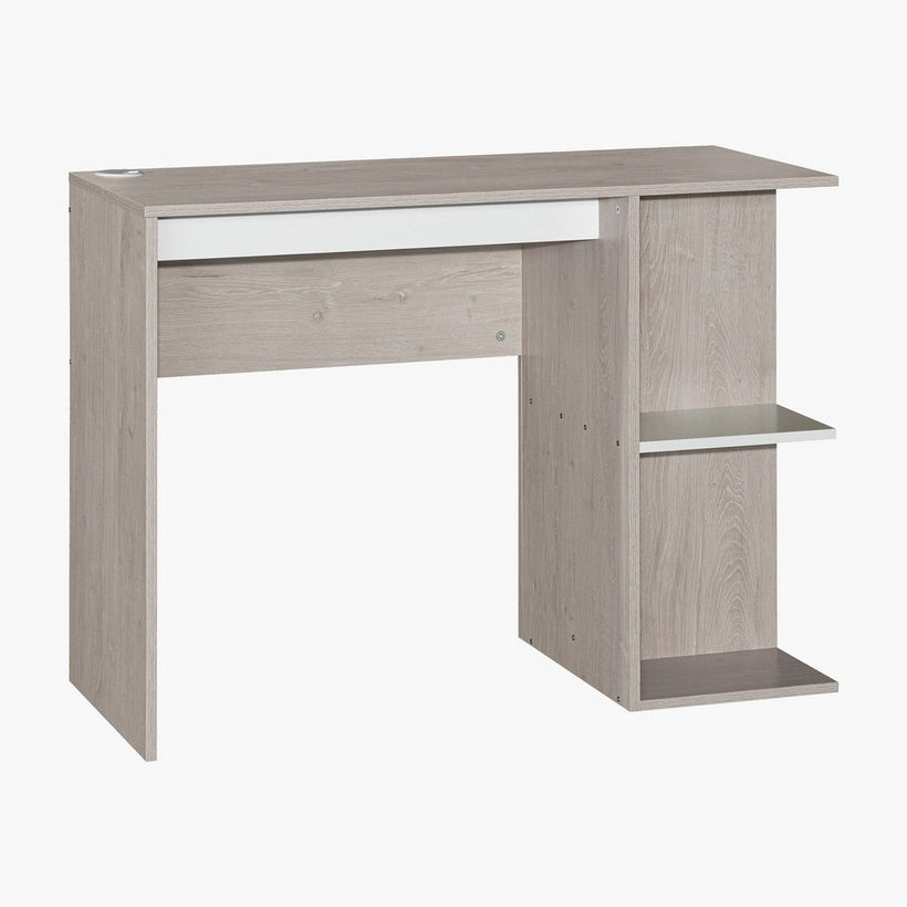 Movo Ivory Halmstad Study Desk with Open Bookcase - Image 4