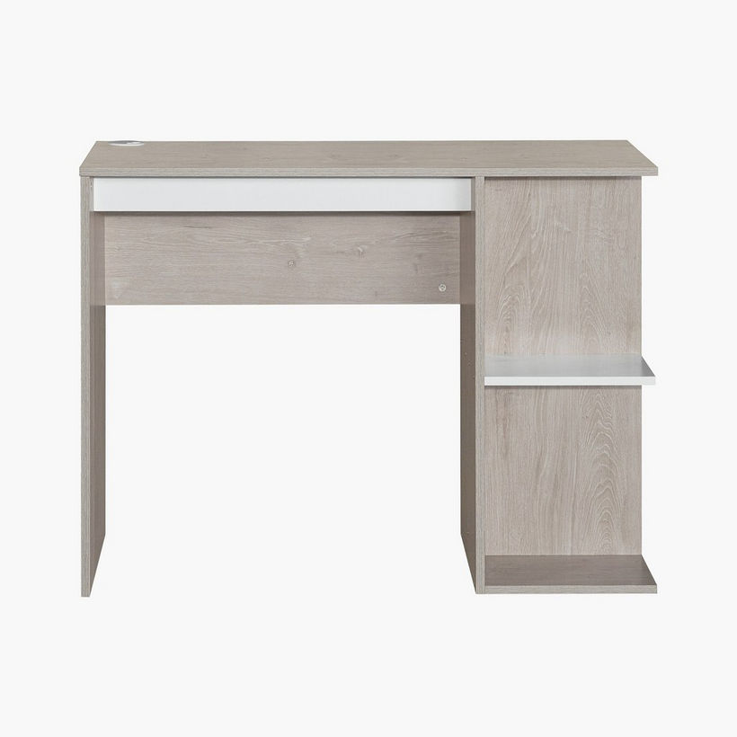 Movo Ivory Halmstad Study Desk with Open Bookcase - Image 7