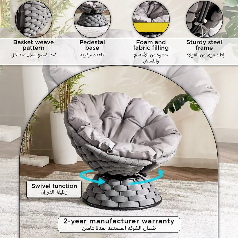 Vera Erica Swivel Outdoor Chair with Cushion - Image 2