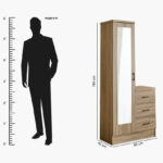 Movo Oasis Clover 3-Drawer 1-Door Tall Dressing Unit with Mirror