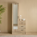 Movo Oasis Clover 3-Drawer 1-Door Tall Dressing Unit with Mirror