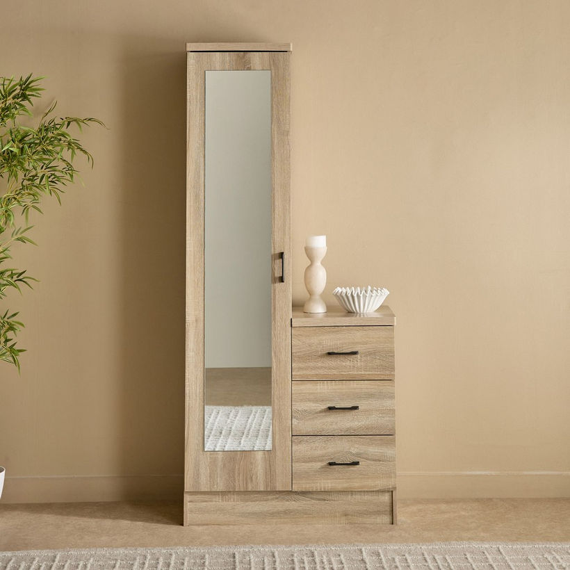 Movo Oasis Clover 3-Drawer 1-Door Tall Dressing Unit with Mirror - Image 3