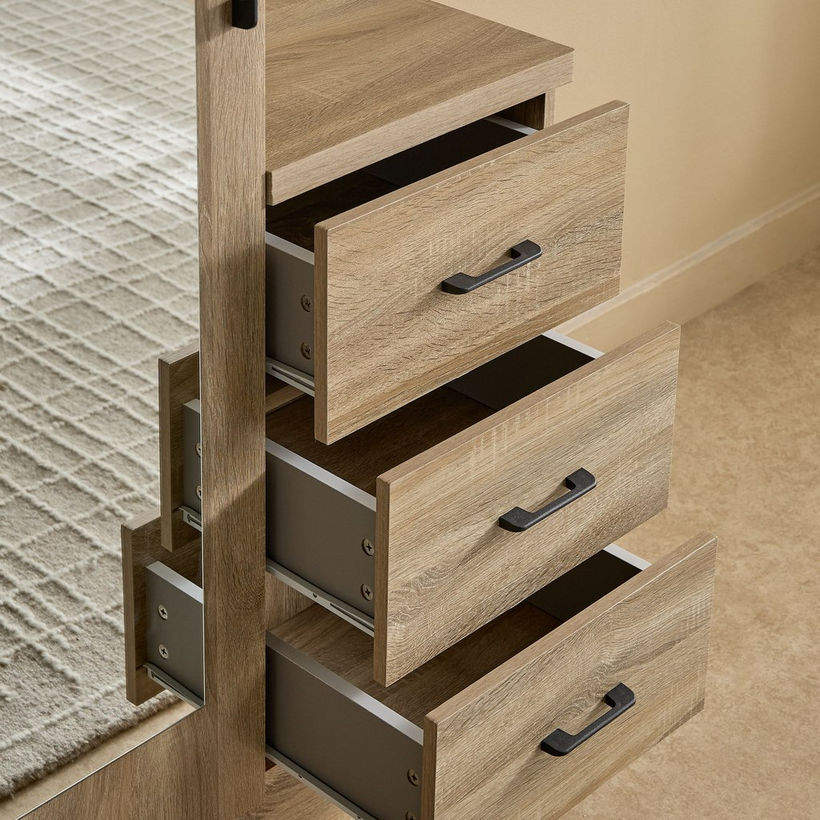 Movo Oasis Clover 3-Drawer 1-Door Tall Dressing Unit with Mirror - Image 5