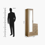 Movo Oasis Clover 3-Drawer 1-Door Tall Dressing Unit with Mirror