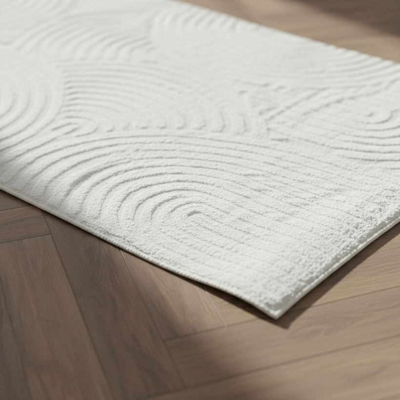 Zara Hena Jacquard Rabbit Fur Rug - 60x150 cm - Image 3