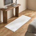 Zara Hena Jacquard Rabbit Fur Rug - 60x150 cm