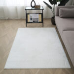 Zara Hena Jacquard Rabbit Fur Rug - 120x170 cm