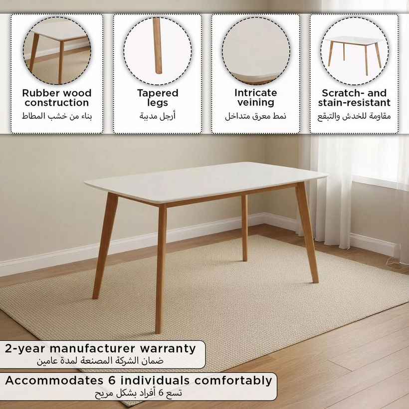 Scandi 6-Seater Dining Table - Image 2
