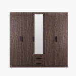 Movo Hotelya 5 Door Wardrobe with 2 Drawers Locks and Mirrors