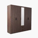 Movo Hotelya 5 Door Wardrobe with 2 Drawers Locks and Mirrors