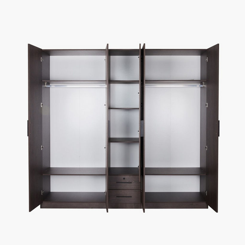 Movo Hotelya 5 Door Wardrobe with 2 Drawers Locks and Mirrors - Image 4