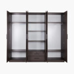 Movo Hotelya 6 Door Wardrobe with 2 Drawers Locks and Mirrors