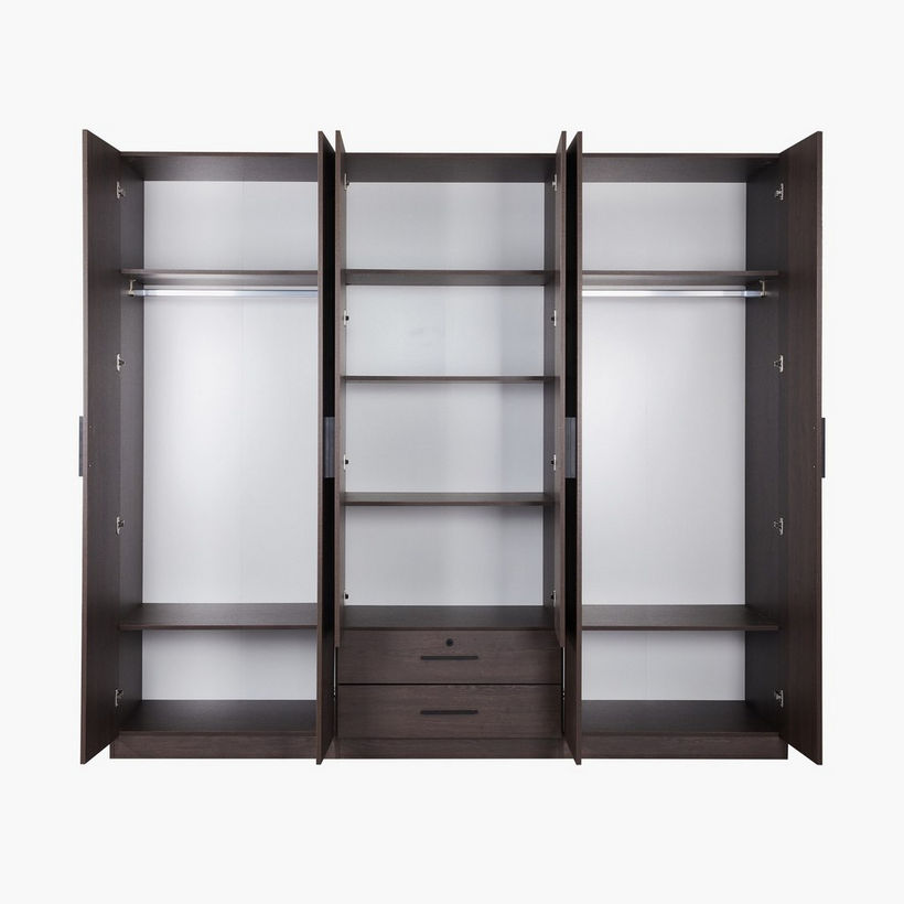 Movo Hotelya 6 Door Wardrobe with 2 Drawers Locks and Mirrors - Image 4