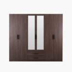 Movo Hotelya 6 Door Wardrobe with 2 Drawers Locks and Mirrors
