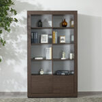 Riccardo 2-Door Bookcase Display Cabinet with Open Shelf