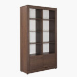 Riccardo 2-Door Bookcase Display Cabinet with Open Shelf