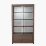 Riccardo 2-Door Bookcase Display Cabinet with Open Shelf