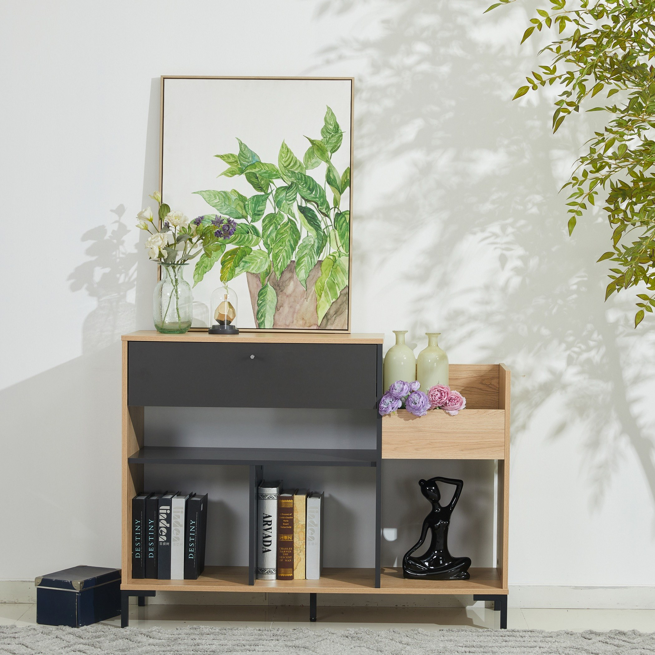 Siesta 1-Drawer Bookcase Console