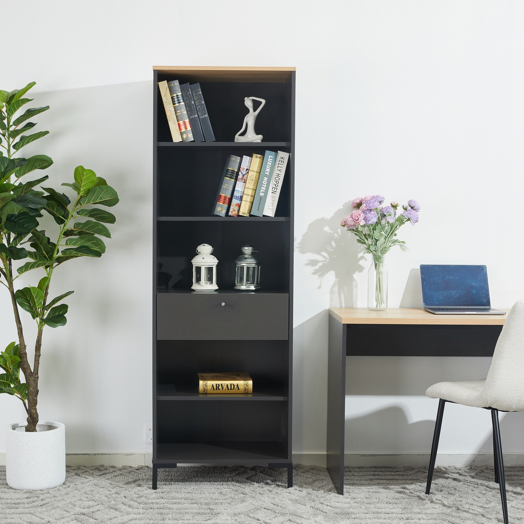 Siesta Tall Bookcase with Drawer