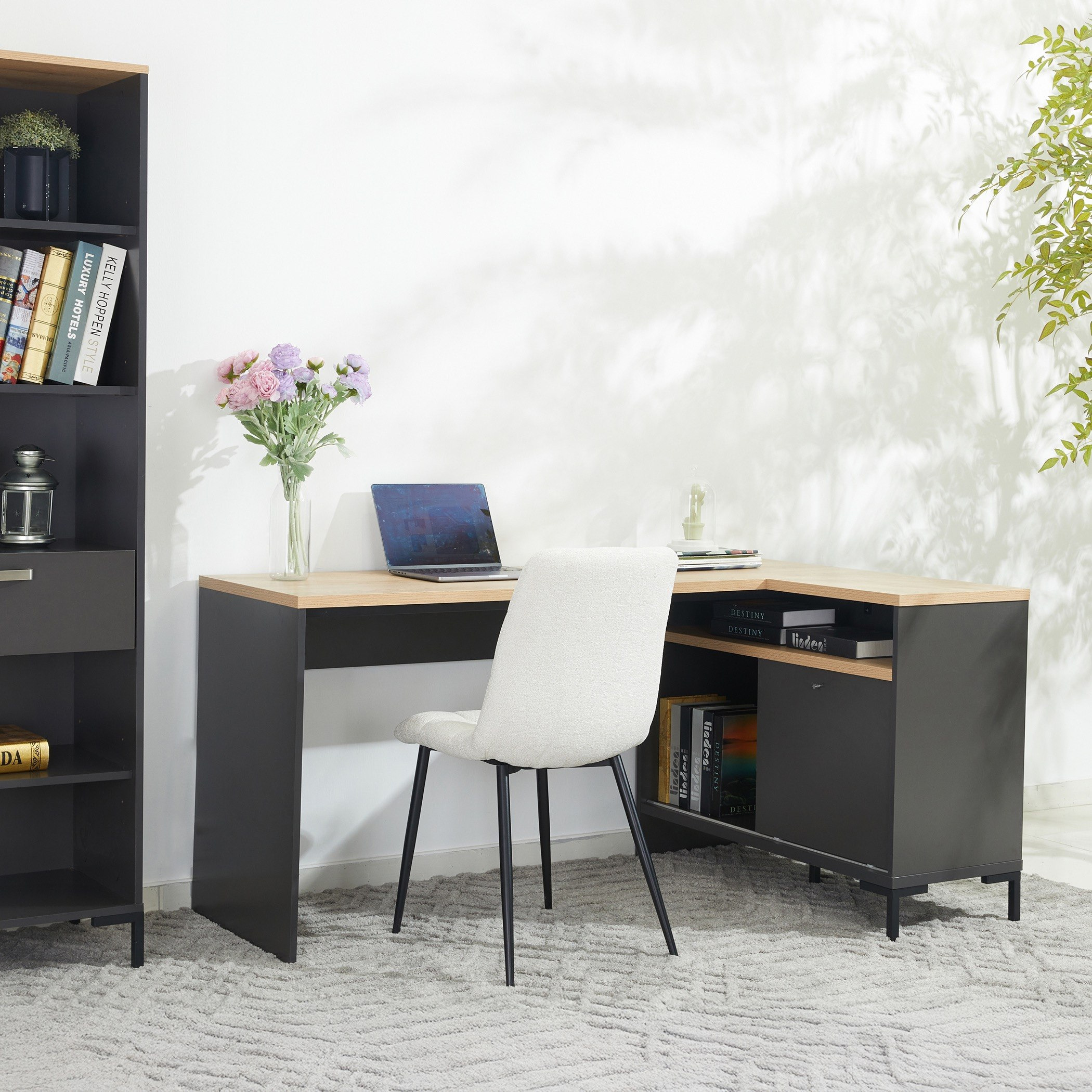 Siesta Corner Study Desk with Open Shelf and Door