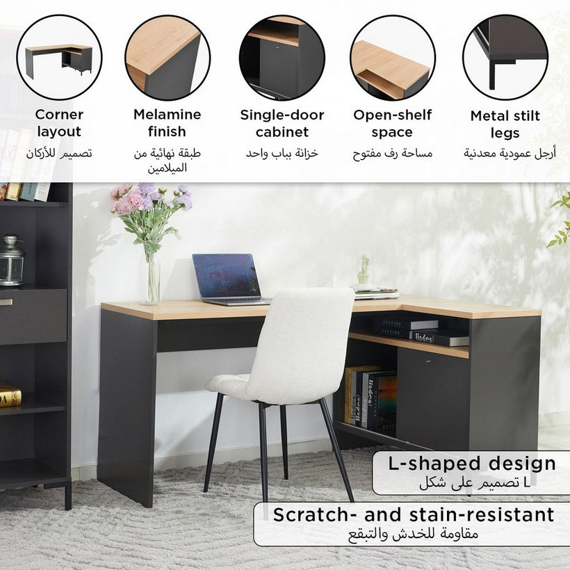 Siesta Corner Study Desk with Open Shelf and Door - Image 2