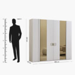 Startford 6-Door Wardrobe with 2 Reflective Mirrors