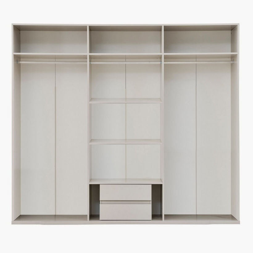 Startford 6-Door Wardrobe with 2 Reflective Mirrors - Image 3