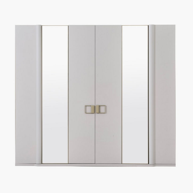 Startford 6-Door Wardrobe with 2 Reflective Mirrors - Image 6