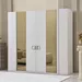 Startford 6-Door Wardrobe with 2 Reflective Mirrors - Image 9