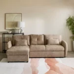 Olbia 3-Seater Fabric Left Corner Sofa Bed with Chaise Storage