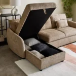 Olbia 3-Seater Fabric Left Corner Sofa Bed with Chaise Storage