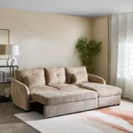 Olbia 3-Seater Fabric Right Corner Sofa Bed with Chaise