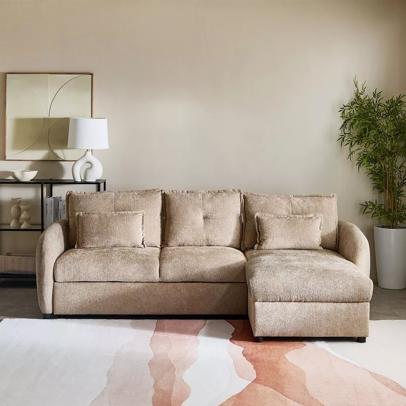 Olbia 3-Seater Fabric Right Corner Sofa Bed with Chaise - Image 5