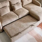 Olbia 3-Seater Fabric Right Corner Sofa Bed with Chaise