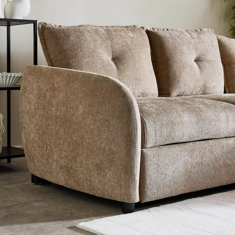 Olbia 3-Seater Fabric Right Corner Sofa Bed with Chaise - Image 10