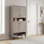 Eris 32-Pair Shoe Cabinet with Open Shelf and 4 Doors