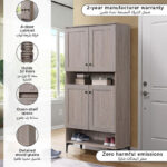 Eris 32-Pair Shoe Cabinet with Open Shelf and 4 Doors