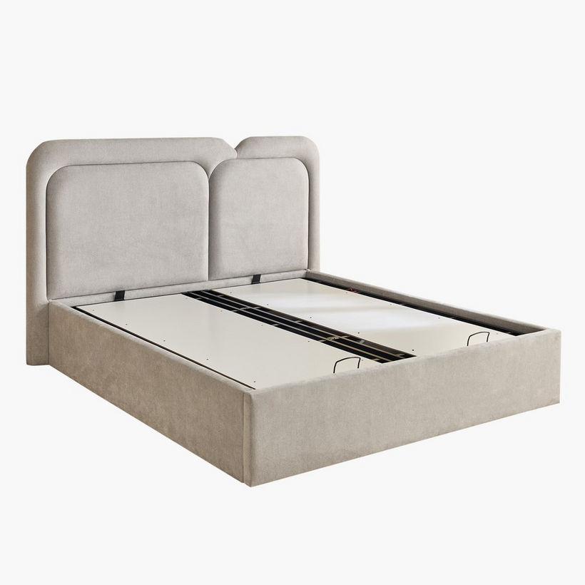 Movo Hampton Carter Upholstered Hydraulic Queen Bed - 160x200 cm - Image 2