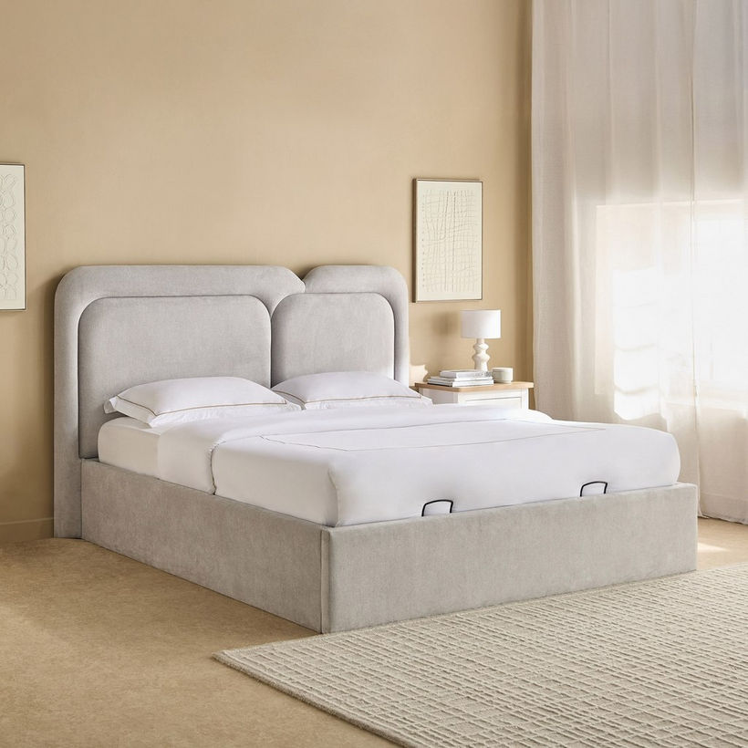 Movo Hampton Carter Upholstered Hydraulic Queen Bed - 160x200 cm - Image 3