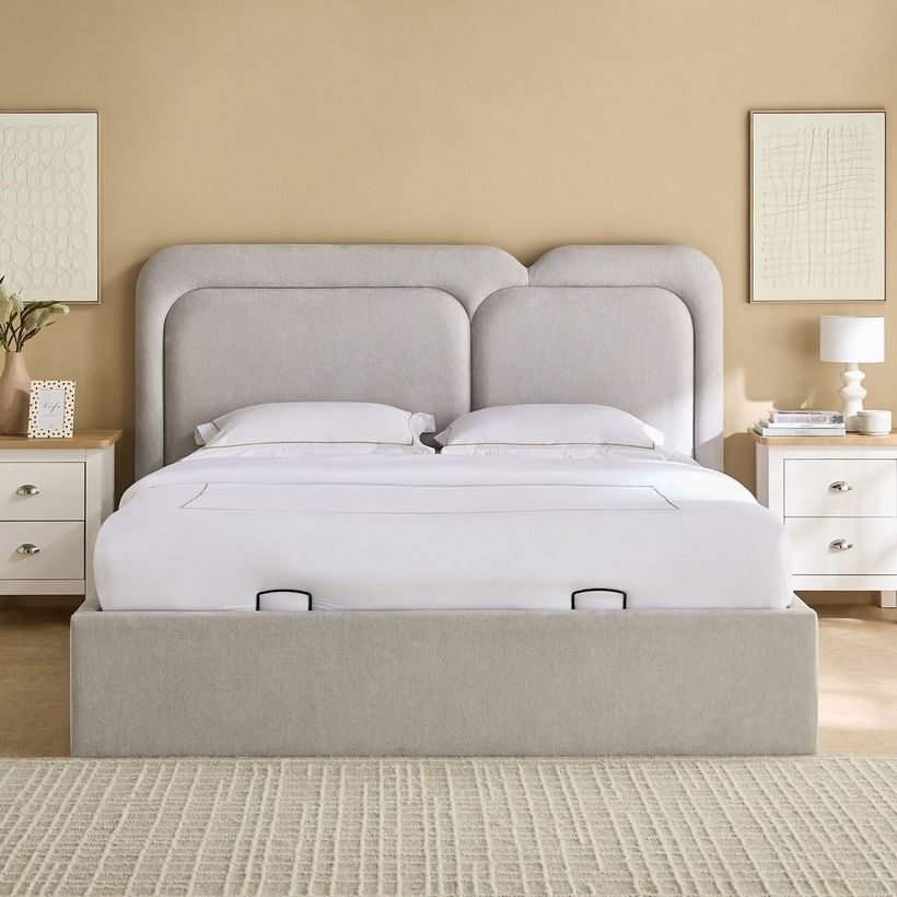 Movo Hampton Carter Upholstered Hydraulic Queen Bed - 160x200 cm - Image 4