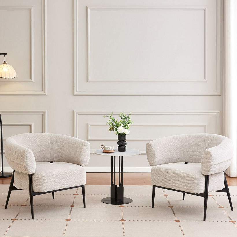 Movo Ella Sintered Stone Top Round End Table - Image 6