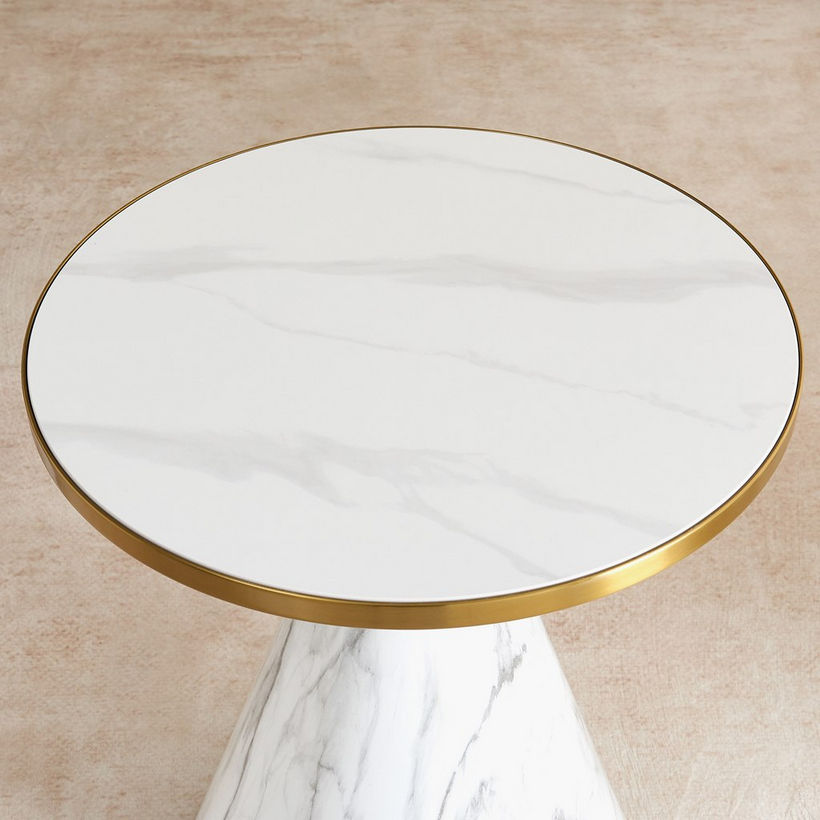 Movo Ria Sintered Stone Top Round End Table - Image 3
