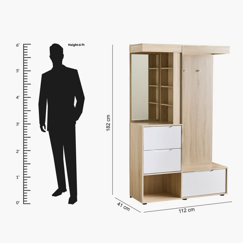 Edison 3 Drawer Multipurpose Entryway Cabinet with Cloth Hanger - Image 10