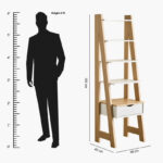 Parker Jude 4-Tier Bookcase Multipurpose Shelving Unit with Drawer