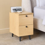 Compacto 1 Drawer 1 Door Night Stand with 2 Vertical Shelves
