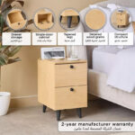 Compacto 1 Drawer 1 Door Night Stand with 2 Vertical Shelves